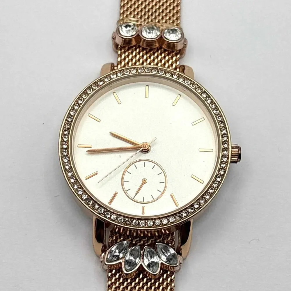 Rose Gold Crystal Watch